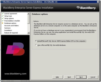 6 BES database options 6 BES database options